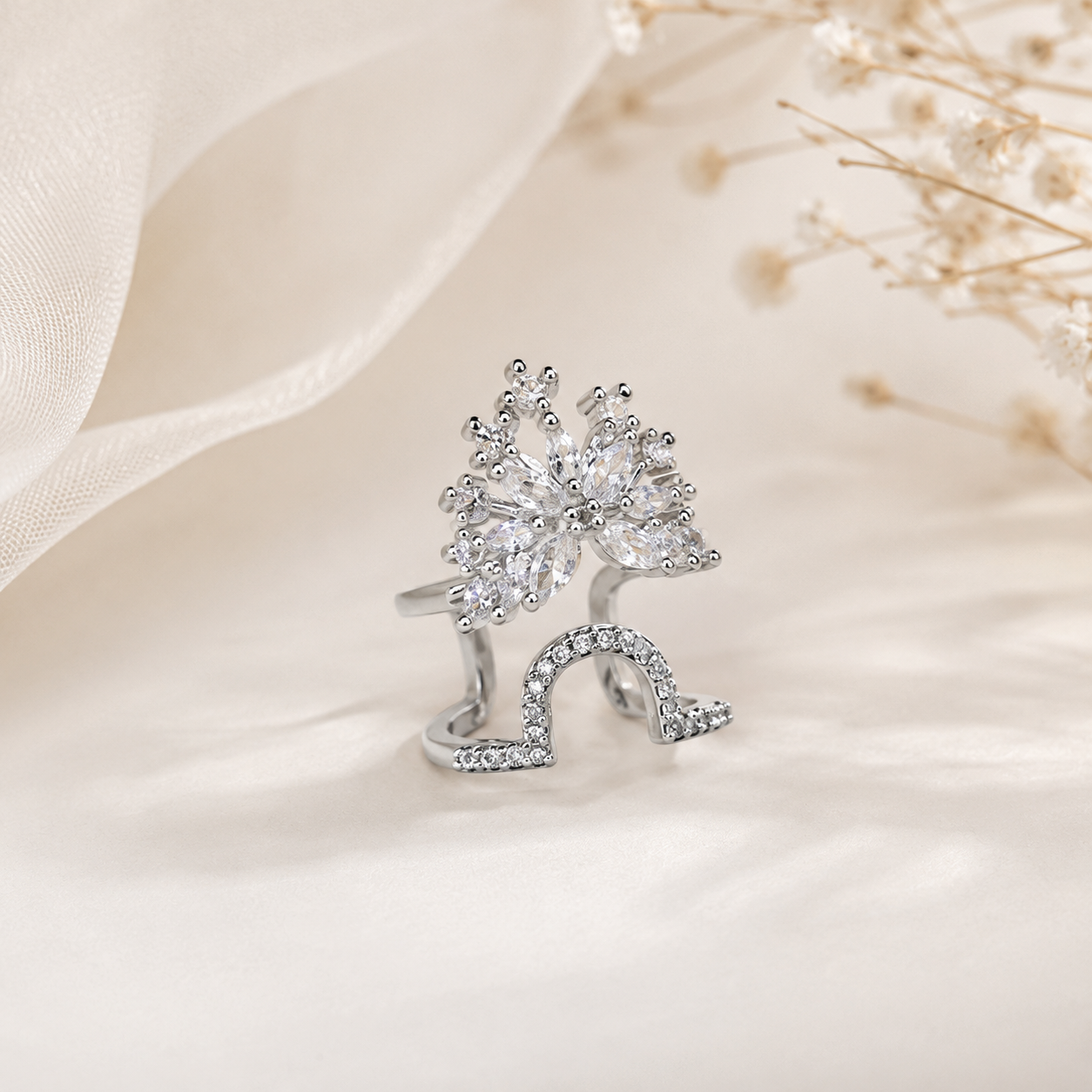 Starlit Crystal Nail Ring