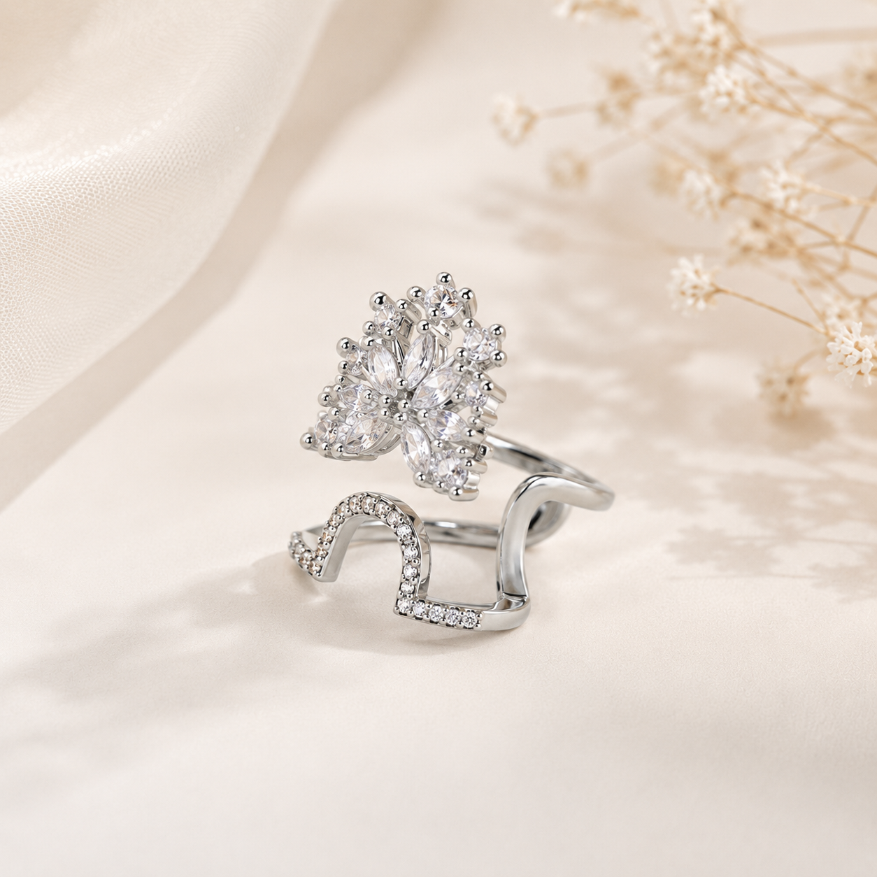 Starlit Crystal Nail Ring