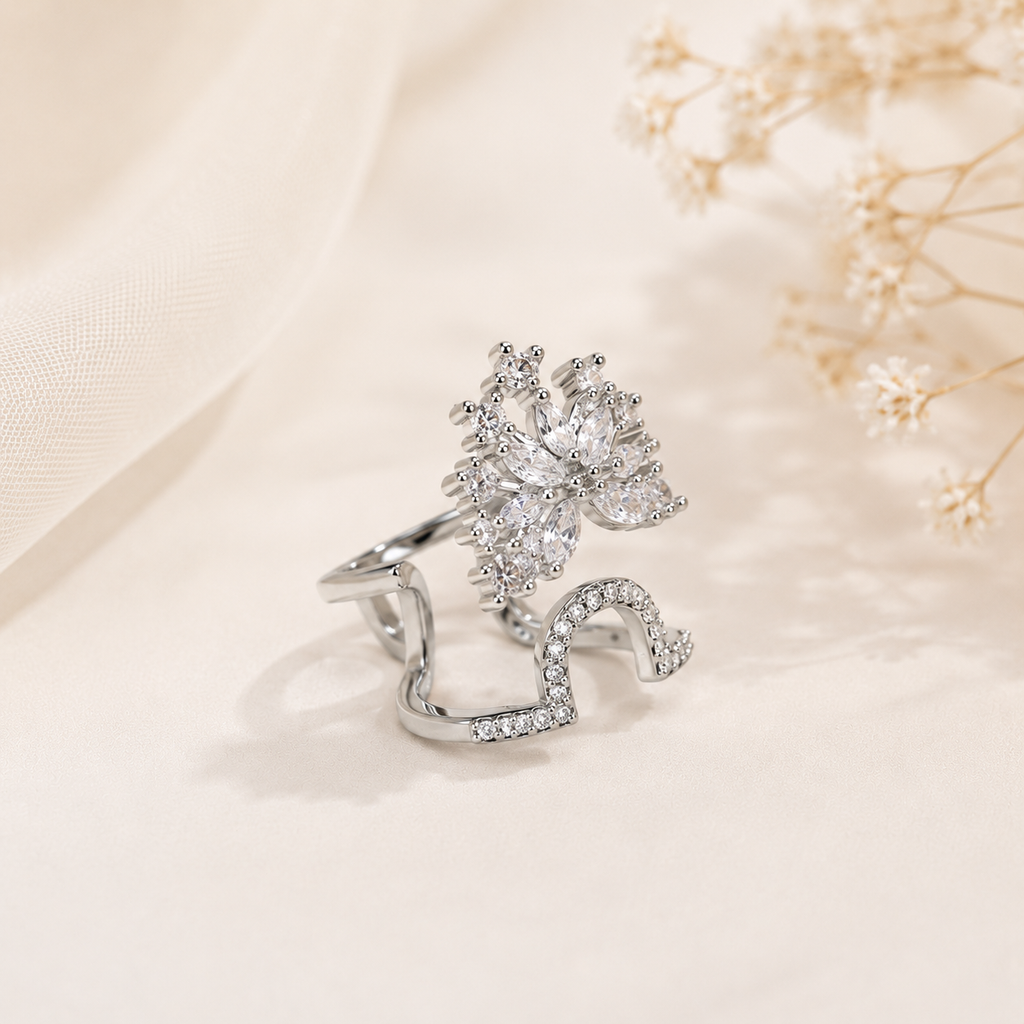 Starlit Crystal Nail Ring