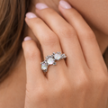Moonbeam Three Stone Opal Ring