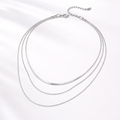 Silver Glow Triple Layer Necklace
