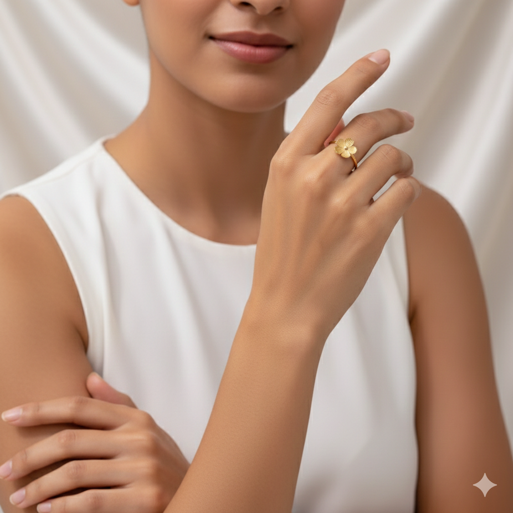 Golden Daisy Flower Ring