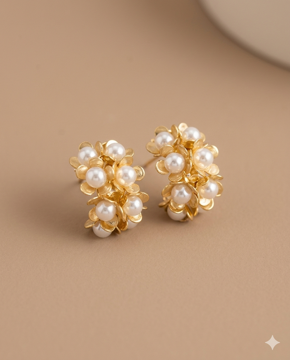 Pearl Bloom Hoops