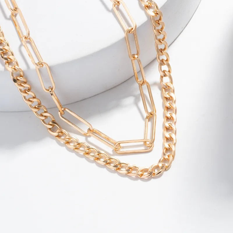 Paperclip Duo Layer Necklace