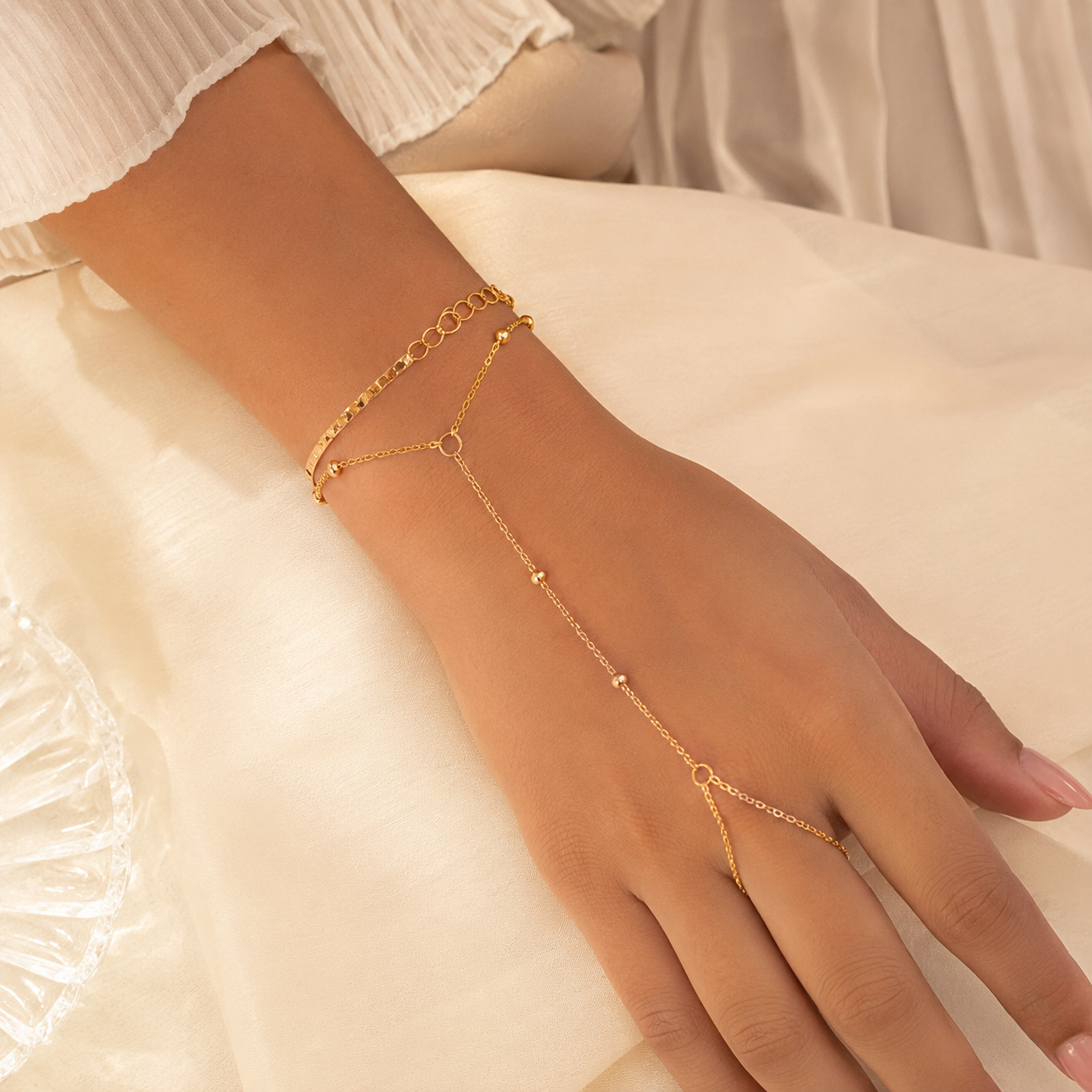 Golden Halo Duo Hand Chain