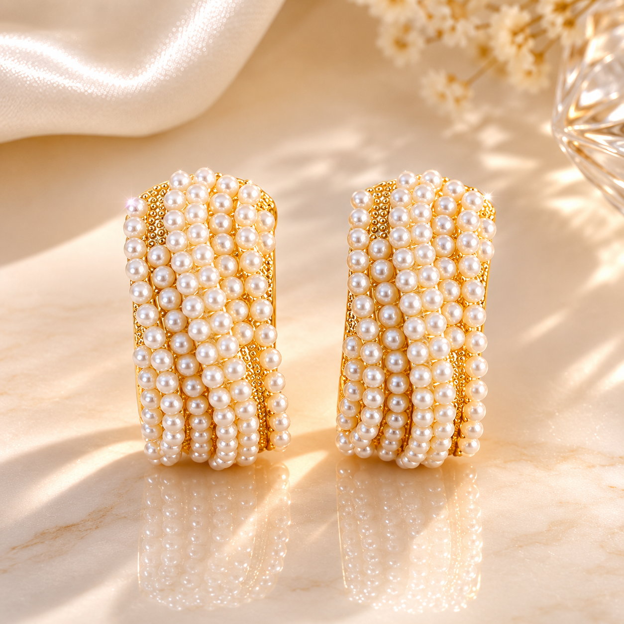 Golden Pearl Studs
