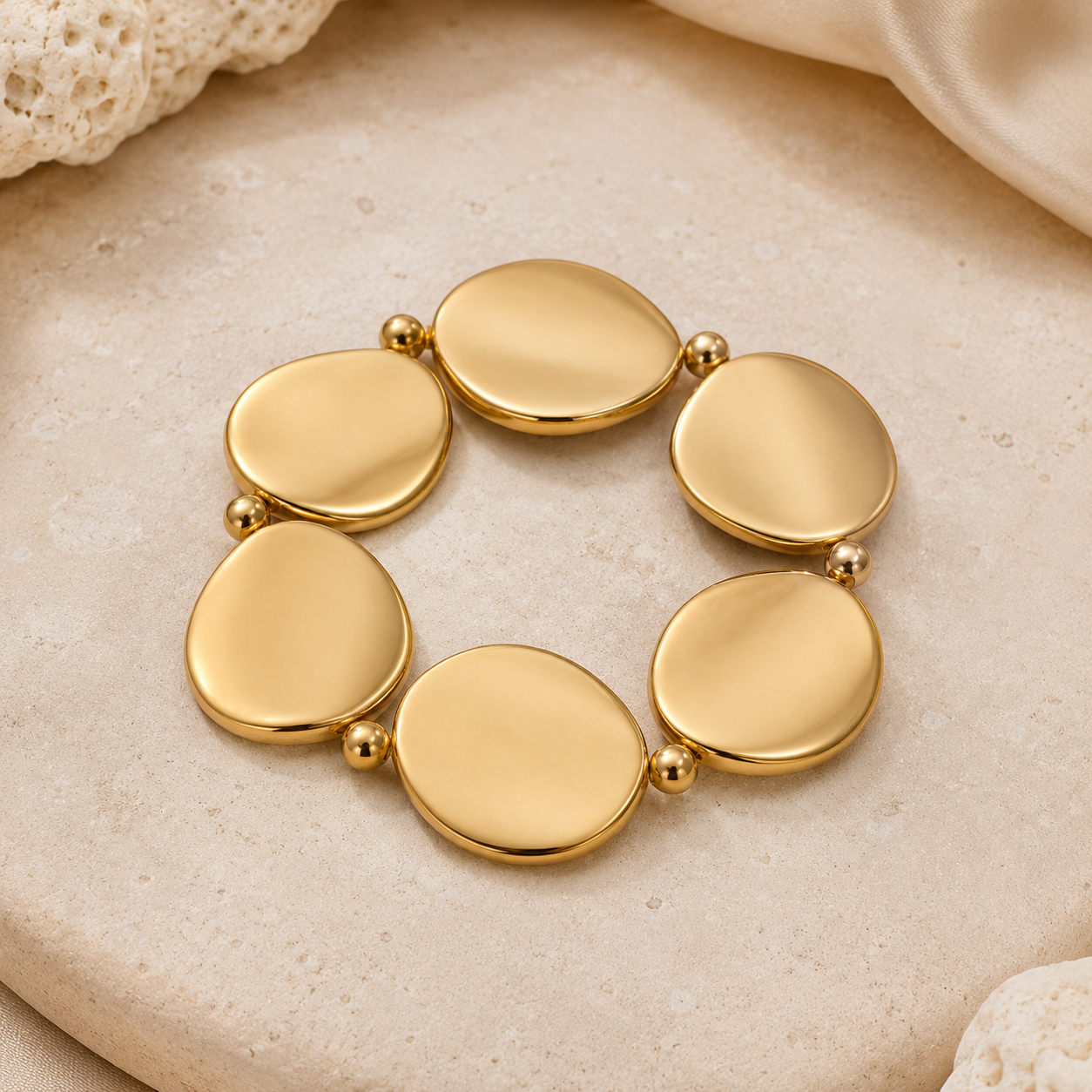 Golden Aura Disc Bracelet
