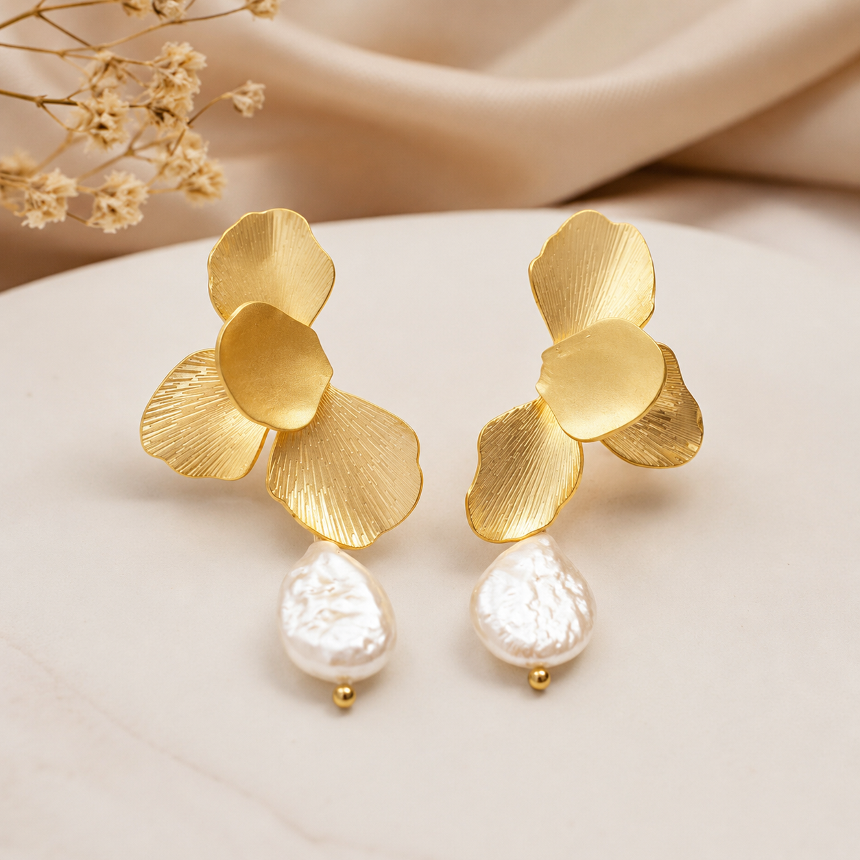 Convertible Pearl Flower Earrings
