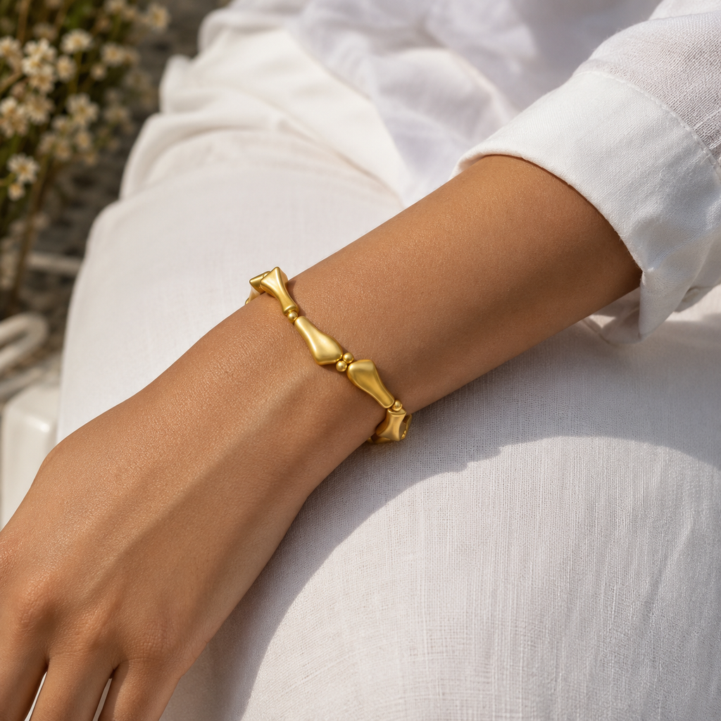 Golden Pebble Stretch Bracelet