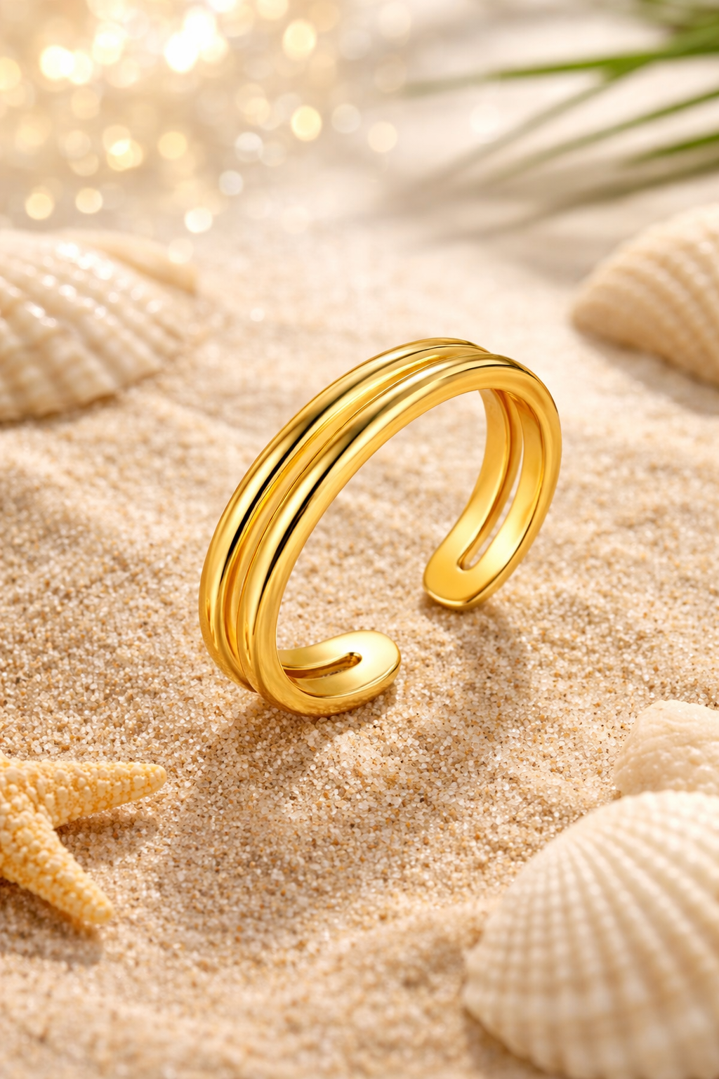 Adjustable Double-layered Gold Toe Ring