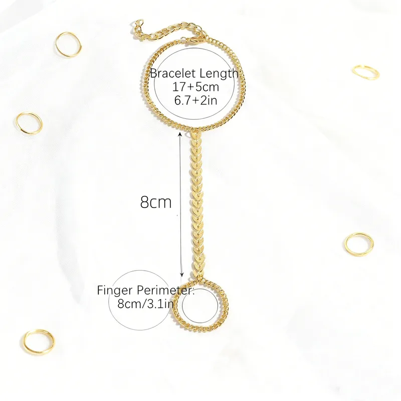 Golden Leaf Hand Chain