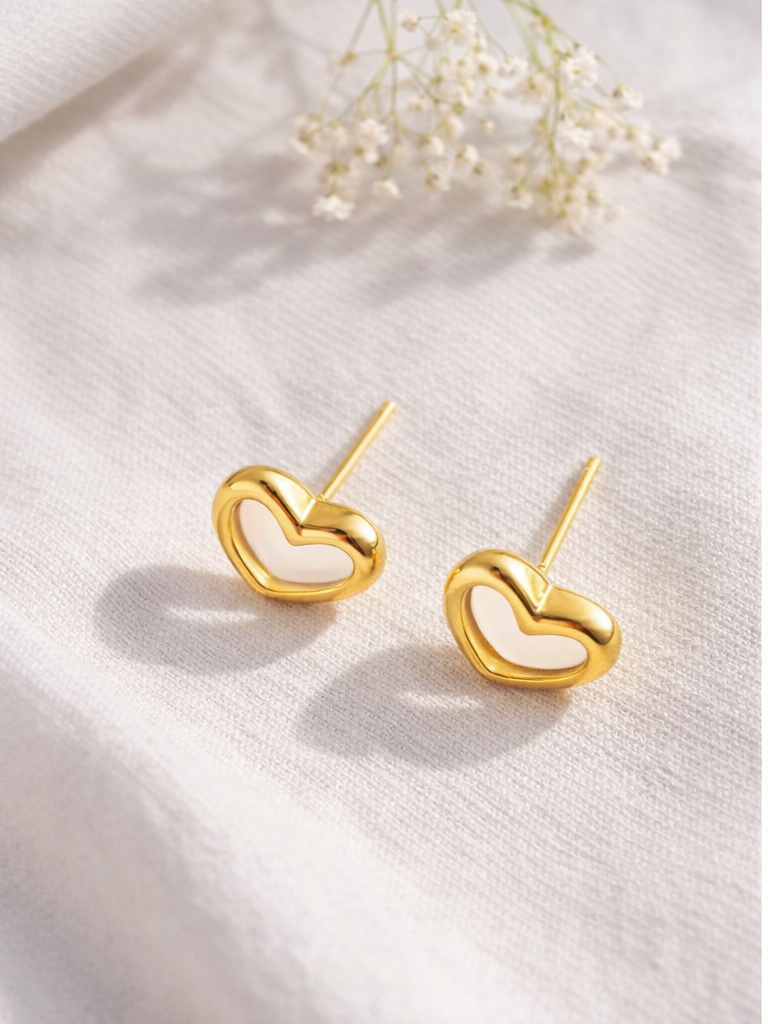 Sweetheart Gold Plated Earrings